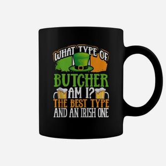 St Patricks Day Bucher Irish Shamrock Leprechaun Hat Coffee Mug - Monsterry