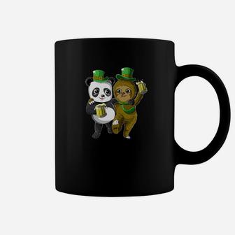 St Patricks Day Cute Panda And Sloth Leprechaun Coffee Mug - Thegiftio UK