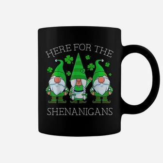 St Patricks Day Gnome Shamrock Here For The Shenanigans Gift Coffee Mug | Crazezy