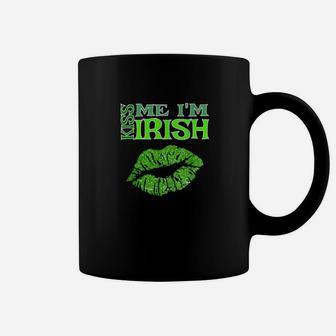 St Patricks Day Green Kiss Me I Am Irish Emerald Lips Coffee Mug - Monsterry CA