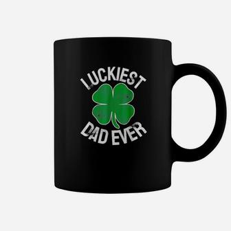 St Patrick's Day Shamrock Luckiest Dad Irish Saint Paddy's Coffee Mug - Monsterry