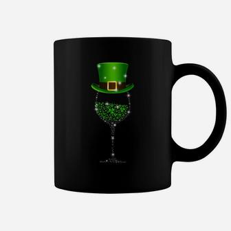St Patrick's Day Shamrock Wine Glass Gift For Womens Mens Coffee Mug | Crazezy CA