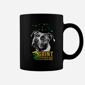 St Patricks Is My Xmas Funny Pit Bull Coffee Mug - Monsterry DE