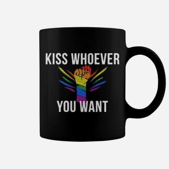 Strong Hand Lgbt Kiss Whoever You Want Coffee Mug - Monsterry