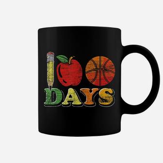 Student Boys Girls Kids Gift Basketball 100 Days Of School Coffee Mug | Crazezy