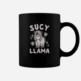 Sucy Llama Parody White Print Black Coffee Mug | Crazezy UK