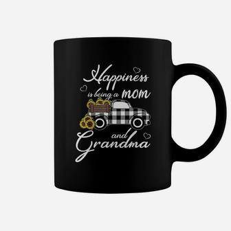 Sunflower Grandma Happiness Is Being A Mom And Grandma Coffee Mug | Crazezy CA