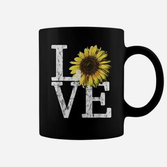 Sunflower Love Shirt Vintage Hippie Flower Nurse Mom Gift Coffee Mug | Crazezy