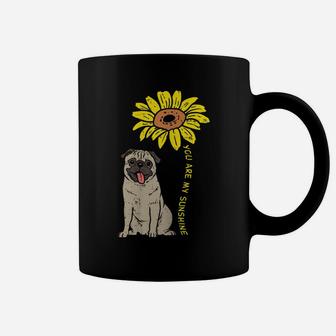 Sunflower Sunshine Pug Cute Animal Pet Dog Women Girls Gift Coffee Mug | Crazezy