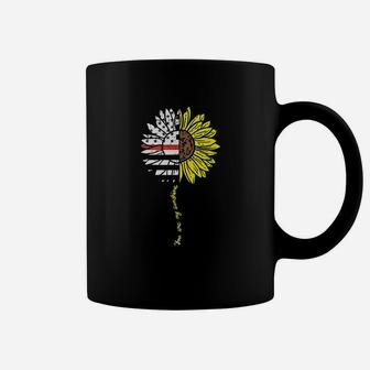 Sunflower Thin Red Line Us Flag Sunshine Firefighter Gift Coffee Mug | Crazezy AU