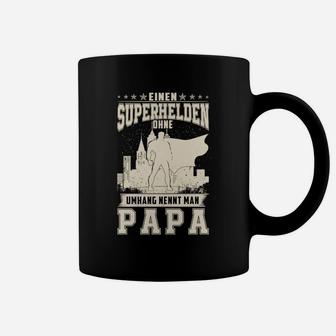 Superheld Papa Tassen, Vatertag Idee in Schwarz - Seseable