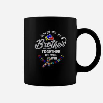 Supporting My Brother Awareness Ribbon Heart Coffee Mug | Crazezy DE