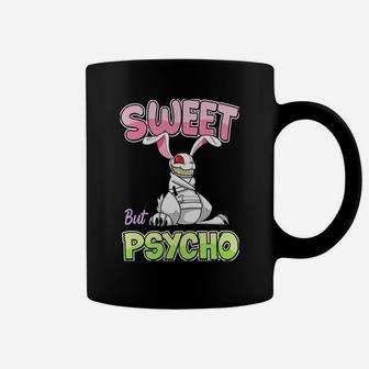 Sweet But Psycho Shirt Bunny Creepy Gothic Rabbit Funny Sweatshirt Coffee Mug | Crazezy