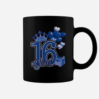Sweet Sixteen Blue 16 Year Birthday Coffee Mug | Crazezy