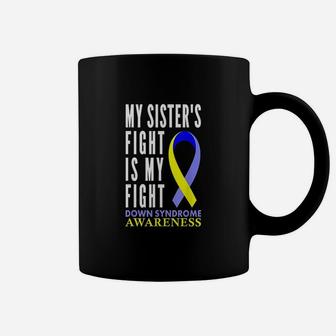 Syndrome Awareness Gifts Day Sister Yellow Blue Ribbon Coffee Mug | Crazezy UK