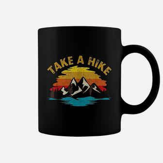 Take A Hike Outdoor Sunset Vintage Style Mountains Nature Coffee Mug | Crazezy CA