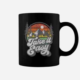 Take It Easy Retro Camping Hiking Camper Outdoor Hiker Gift Coffee Mug | Crazezy