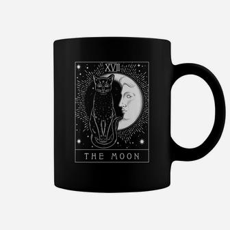 Tarot Card Crescent Moon And Cat Graphic Coffee Mug | Crazezy
