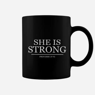 Tcombo She Is Strong Proverb Workout Gym Exercise Coffee Mug | Crazezy UK