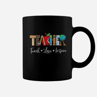 Teach Love Inspire Teacher Teaching Appreciation Day Week Coffee Mug | Crazezy CA