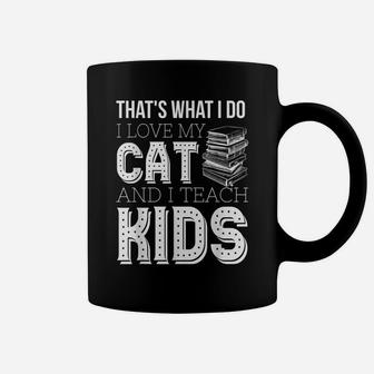Teacher And Cat Lovers Gift Coffee Mug | Crazezy DE