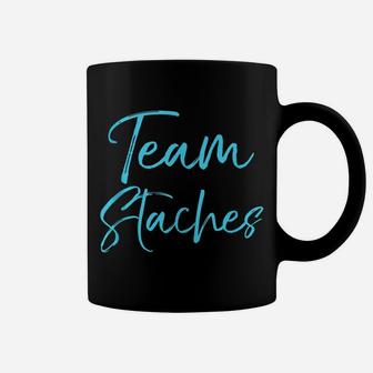 Team Pink Or Team Blue Pick Side Gender Reveal Team Staches Coffee Mug | Crazezy DE