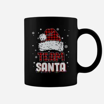 Team Santa Claus Hat Buffalo Plaid Christmas Matching Family Coffee Mug | Crazezy