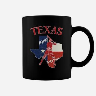 Texas Baseball Game Day Ranger Vintage Distressed Texas Map Coffee Mug | Crazezy