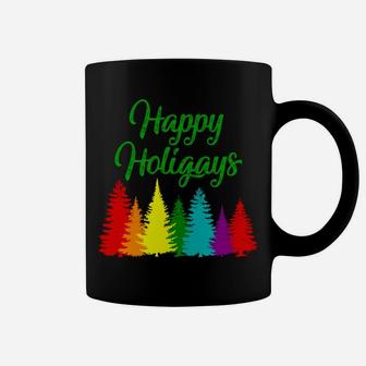 Th Happy Holigays Lgbt Christmas Tree Costume Gay Pride Sweatshirt Coffee Mug | Crazezy