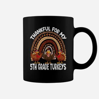 Thankful For My 5Th Grade Turkeys Cute Thanksgiving Teacher Coffee Mug | Crazezy