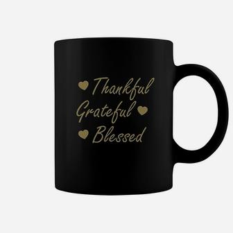 Thankful Grateful Blessed Happy Thanksgiving Day Coffee Mug | Crazezy DE