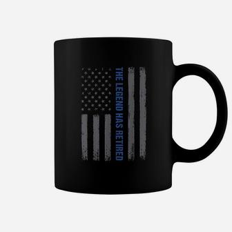 The Legend Has Retired Thin Blue Line Usa Flag Coffee Mug | Crazezy