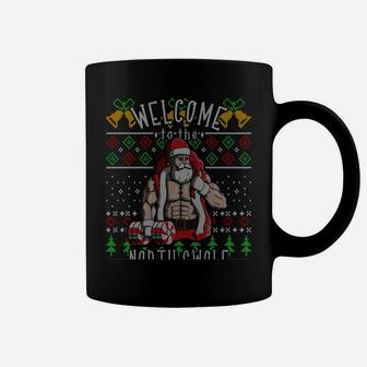 The North Swole Santa Claus Muscle Ugly Christmas Gym Gift Coffee Mug | Crazezy