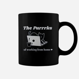 The Purrrks Of Working From Home Cat Coffee Mug | Crazezy