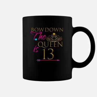 The Queen Is 13 Shirt Teen Cute Birthday Party Outfit Gift Coffee Mug | Crazezy DE