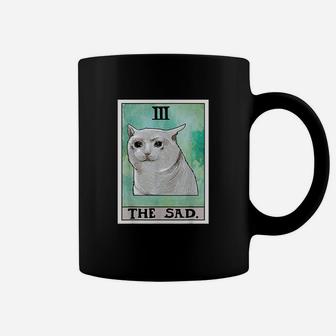 The Sad Cat Tarot Card Funny Meme Coffee Mug | Crazezy UK