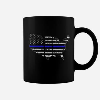 Thin Blue Line American Flag Coffee Mug | Crazezy DE
