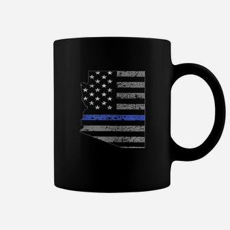 Thin Blue Line Us States With Usa Flag Police Week Coffee Mug | Crazezy UK