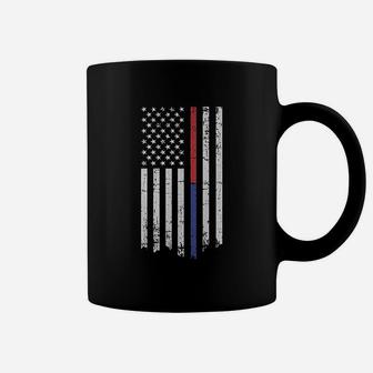 Thin Red Blue Line American Flag Coffee Mug | Crazezy DE