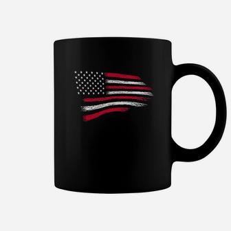 Thin Red Line Patriotic Firefighter Usa Flag Coffee Mug | Crazezy DE