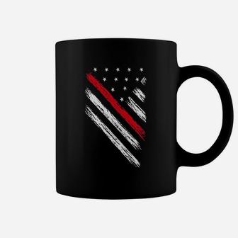 Thin Red Line Usa Flag Firefighter First Responder Coffee Mug | Crazezy