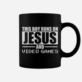 This Boy Runs On Jesus And Video Games Christian Gaming Coffee Mug | Crazezy CA