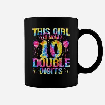 This Girl 10Th Birthday Tie Dye Double Digits 10 Years Old Coffee Mug | Crazezy CA