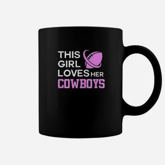 This Girl Loves Her Cowboys Cute Texas Dallas Coffee Mug - Thegiftio UK
