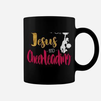 This Girl Runs On Jesus And Cheerleading Cheerleader Gift Coffee Mug | Crazezy DE