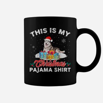 This Is My Christmas Pajama Siberian Husky Dog Mom Dad Coffee Mug | Crazezy AU