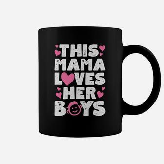 This Mama Loves Her Boys T Shirt Mother Mom Mommy Women Gift Coffee Mug | Crazezy DE