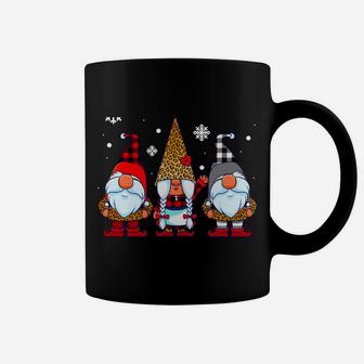 Three Gnomes In Leopard Print Buffalo Plaid Christmas Xmas Coffee Mug | Crazezy DE