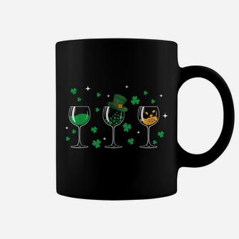 Three Wine Glasses Shamrock Shirt St Patricks Day Irish Gift Coffee Mug | Crazezy