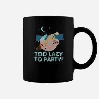 Too Lazy To Party Sloth Funny New Years Eve Coffee Mug - Thegiftio UK